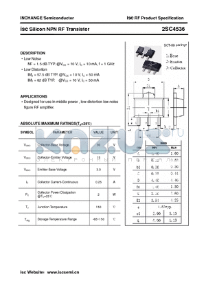 2SC4536 datasheet - isc Silicon NPN RF Transistor