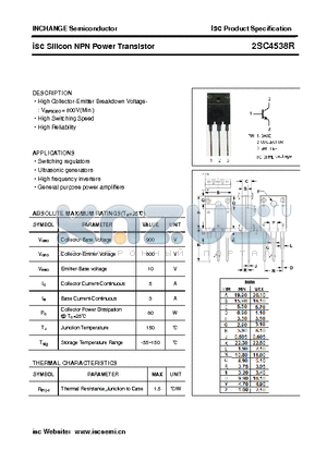 2SC4538R datasheet - isc Silicon NPN Power Transistor