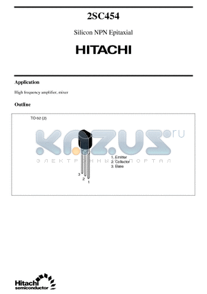 2SC454 datasheet - Silicon NPN Epitaxial