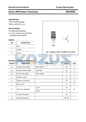 2SC4552 datasheet - Silicon NPN Power Transistors