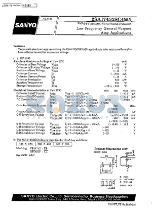 2SC4555 datasheet - Low-Frequency General-Purpose Amp Applications