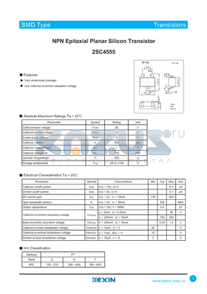 2SC4555 datasheet - NPN Epitaxial Planar Silicon Transistor