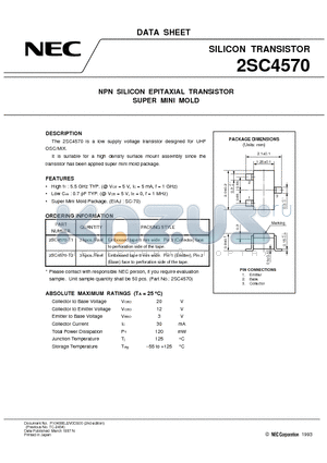 2SC4570 datasheet - NPN SILICON EPITAXIAL TRANSISTOR SUPER MINI MOLD
