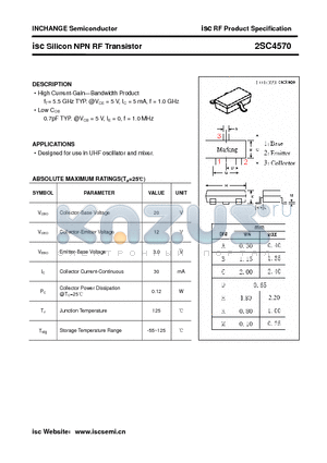 2SC4570 datasheet - isc Silicon NPN RF Transistor