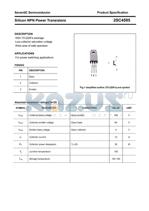 2SC4595 datasheet - Silicon NPN Power Transistors