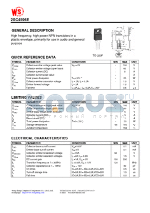 2SC4596E datasheet - SILICON EPITAXIAL PLANNAR TRANSISTOR(GENERAL DESCRIPTION)