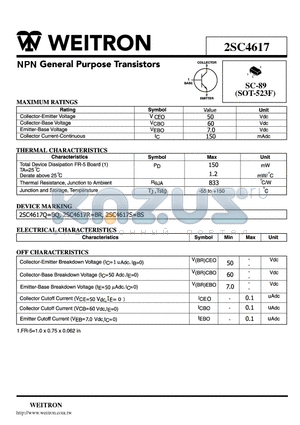 2SC4617 datasheet - NPN General Purpose Transistors