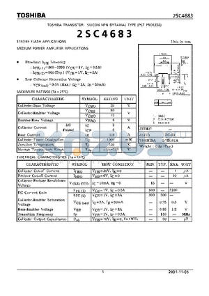 2SC4683 datasheet - STROBE FLASH APPLICATIONS MEDIUM POWER AMPLIFIER APPLICATIONS