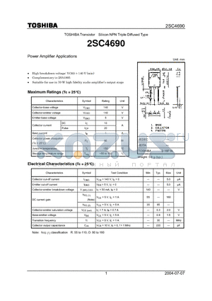 2SC4690_04 datasheet - Power Amplifier Applications