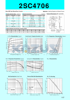 2SC4706 datasheet - Silicon NPN Triple Diffused Planar Transistor(Switching Regulator and General Purpose)