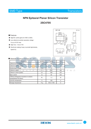 2SC4705 datasheet - NPN Epitaxial Planar Silicon Transistor