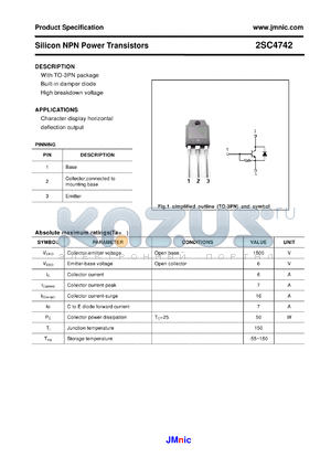 2SC4742 datasheet - Silicon NPN Power Transistors