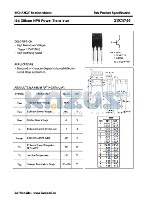 2SC4746 datasheet - isc Silicon NPN Power Transistor