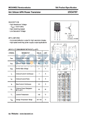 2SC4757 datasheet - isc Silicon NPN Power Transistor