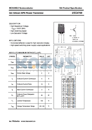 2SC4758 datasheet - isc Silicon NPN Power Transistor