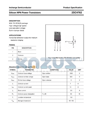 2SC4762 datasheet - Silicon NPN Power Transistors