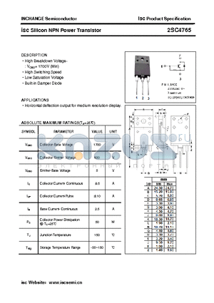 2SC4765 datasheet - isc Silicon NPN Power Transistor