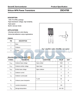 2SC4769 datasheet - Silicon NPN Power Transistors