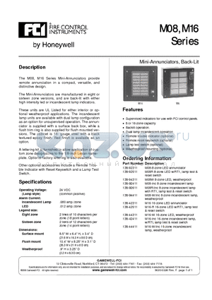 138-92511 datasheet - Mini-Annunciators  Back-Lit