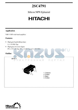 2SC4791 datasheet - Silicon NPN Epitaxial