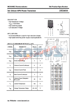 2SC4830 datasheet - isc Silicon NPN Power Transistor