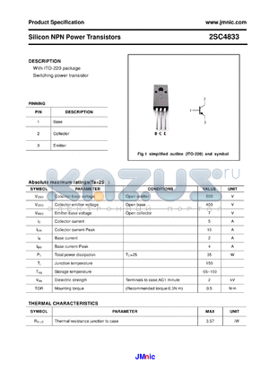 2SC4833 datasheet - Silicon NPN Power Transistors