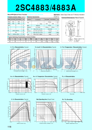 2SC4883 datasheet - Silicon NPN Epitaxial Planar Transistor(Audio Output Driver and TV Velocity-modulation)