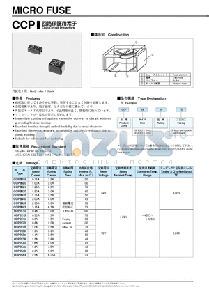 CCP2E13TE datasheet - MICRO FUSE