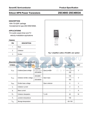 2SC4883A datasheet - Silicon NPN Power Transistors