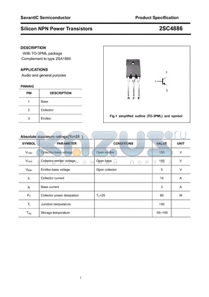 2SC4886 datasheet - Silicon NPN Power Transistors