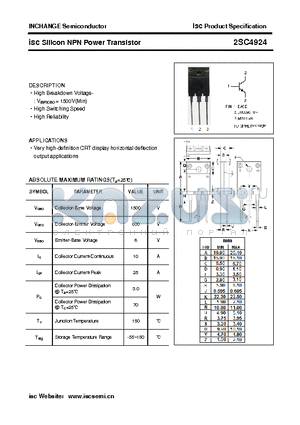 2SC4924 datasheet - isc Silicon NPN Power Transistor