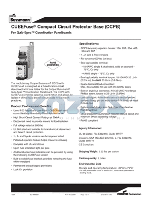 CCPB-1-60CF datasheet - Compact Circuit Protector Base