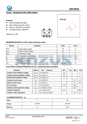 2SC4944 datasheet - DUAL TRANSISTOR (NPN NPN)