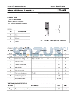 2SC4981 datasheet - Silicon NPN Power Transistors