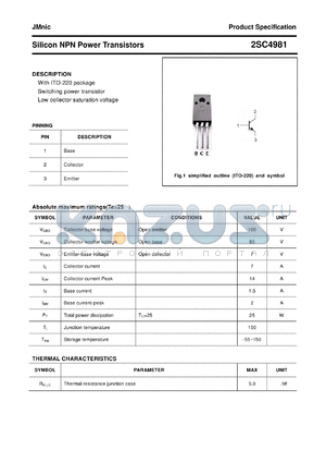 2SC4981 datasheet - Silicon NPN Power Transistors