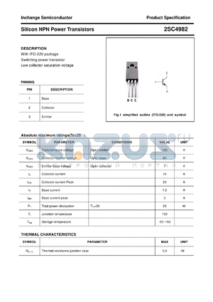 2SC4982 datasheet - Silicon NPN Power Transistors