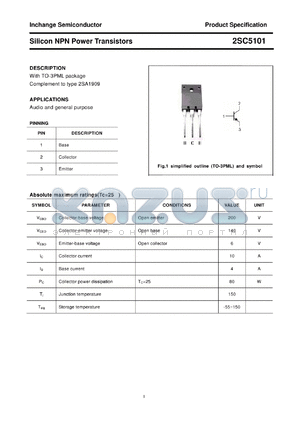 2SC5101 datasheet - Silicon NPN Power Transistors