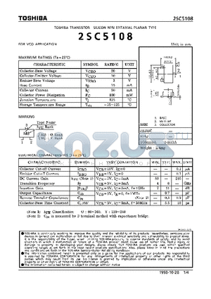 2SC5108 datasheet - NPN EPITAXIAL PLANAR TYPE (FOR VCO APPLICATIONS)