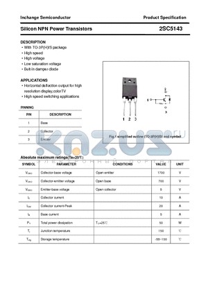2SC5143 datasheet - Silicon NPN Power Transistors