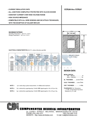 CCR250 datasheet - CURRENT REGULATOR CHIPS