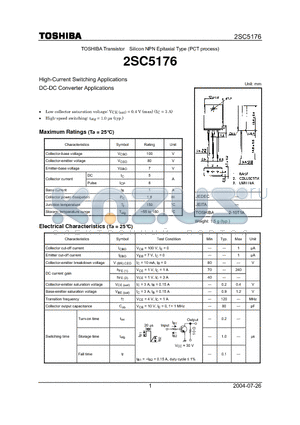 2SC5176_04 datasheet - High-Current Switching Applications