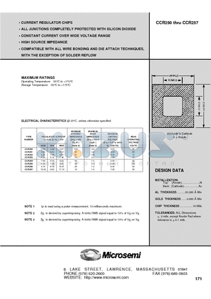 CCR253 datasheet - CURRENT REGULATOR CHIPS