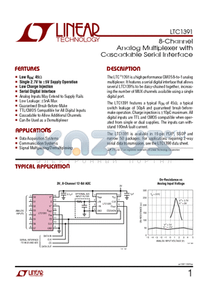 1391I datasheet - 8-Channel Analog Multiplexer with Cascadable Serial Interface