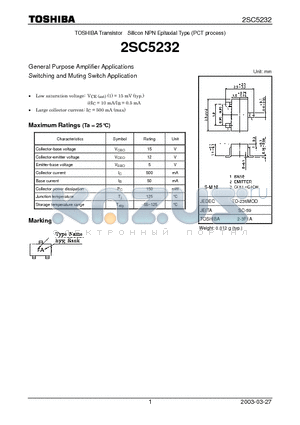2SC5232_03 datasheet - General Purpose Amplifier Applications