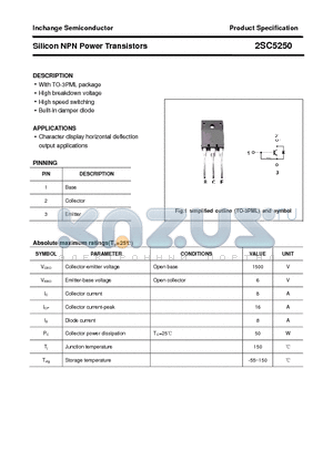 2SC5250 datasheet - Silicon NPN Power Transistors