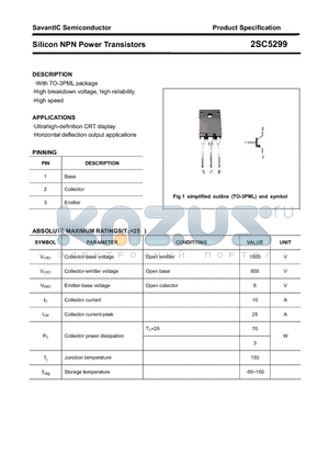 2SC5299 datasheet - Silicon NPN Power Transistors