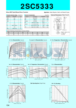 2SC5333 datasheet - Silicon NPN Triple Diffused Planar Transistor(Series Regulator, Switch, and General Purpose)