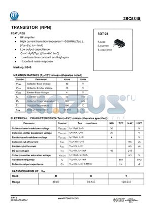 2SC5345 datasheet - TRANSISTOR (NPN)