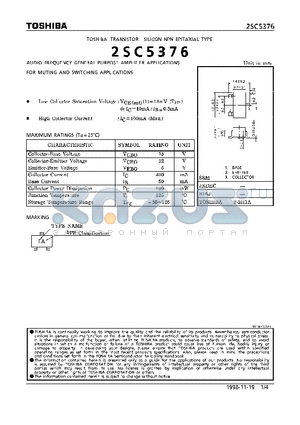 2SC5376 datasheet - NPN EPITAXIAL TYPE (AUDIO FREQUENCY GENERAL PURPOSE AMPLIFIER, FOR MUTING AND SWITCHING APPLICATIONS)