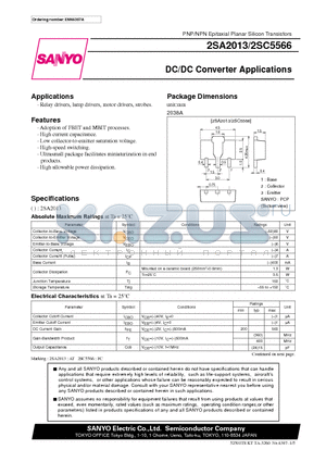 2SC5566 datasheet - DC/DC Converter Applications